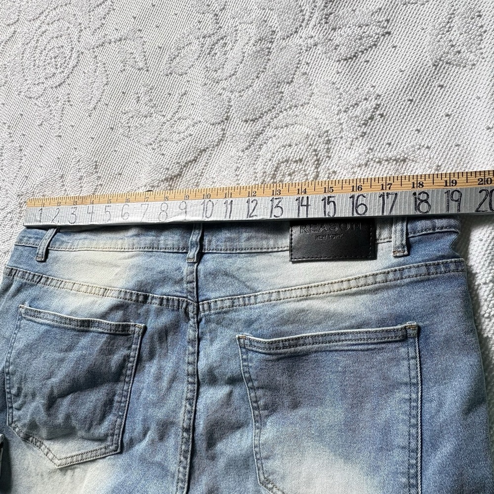 Reason Jeans Men's 38 X 33 Factory Distressed Artsy Straight Fit Tapered NWT L‎ - Picture 12 of 16